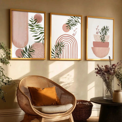 Boho Framed Wall Art Prints | Set of 3 | Home Decor