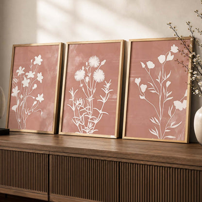 Botanical Framed Wall Art Prints | Set of 3 | Home Decor