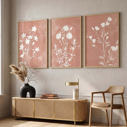 Botanical Framed Wall Art Prints | Set of 3 | Home Decor