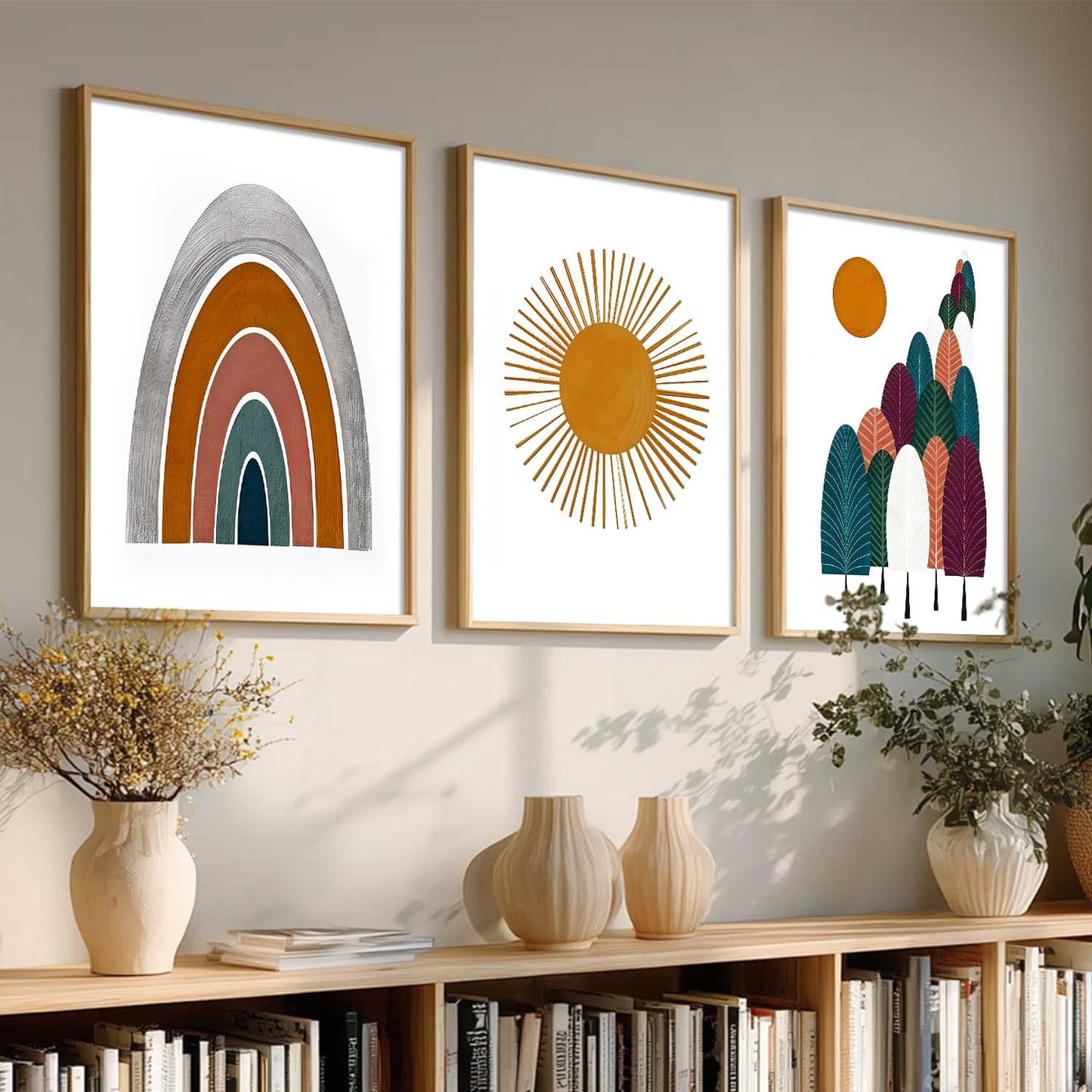 Boho Wall Art Paintings for Living Room Bedroom