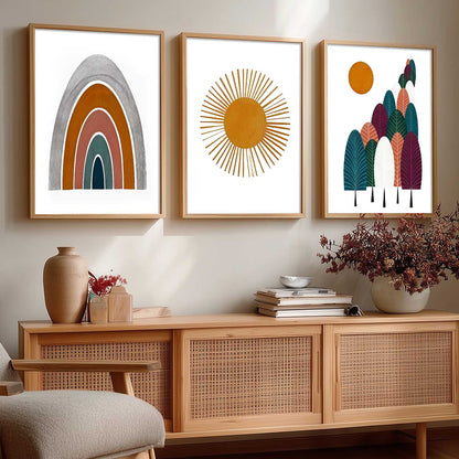 Boho Wall Art Paintings for Living Room Bedroom