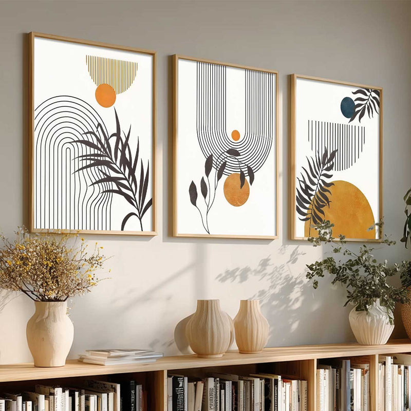 Boho Framed Wall Art Prints | Set of 3 | Home Decor
