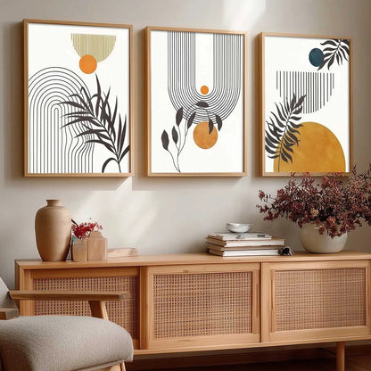 Boho Framed Wall Art Prints | Set of 3 | Home Decor