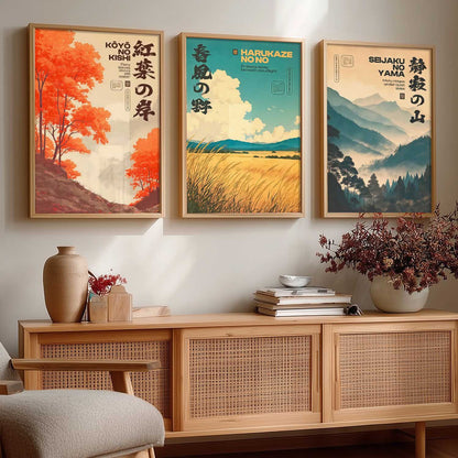 Japan City View Wall Art Paintings for Living Room Bedroom