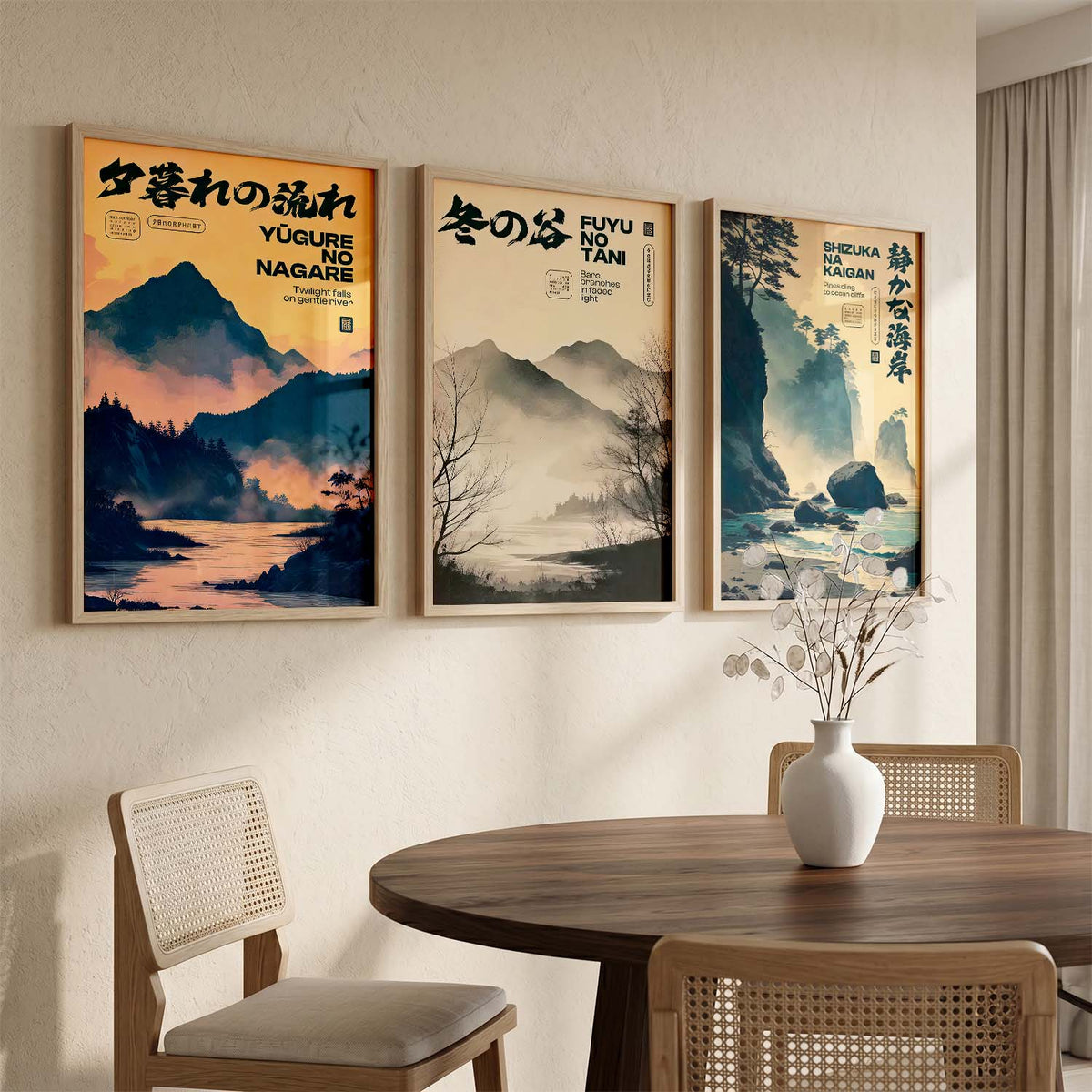 Japanese City View Wall Art Paintings for Living Room Bedroom