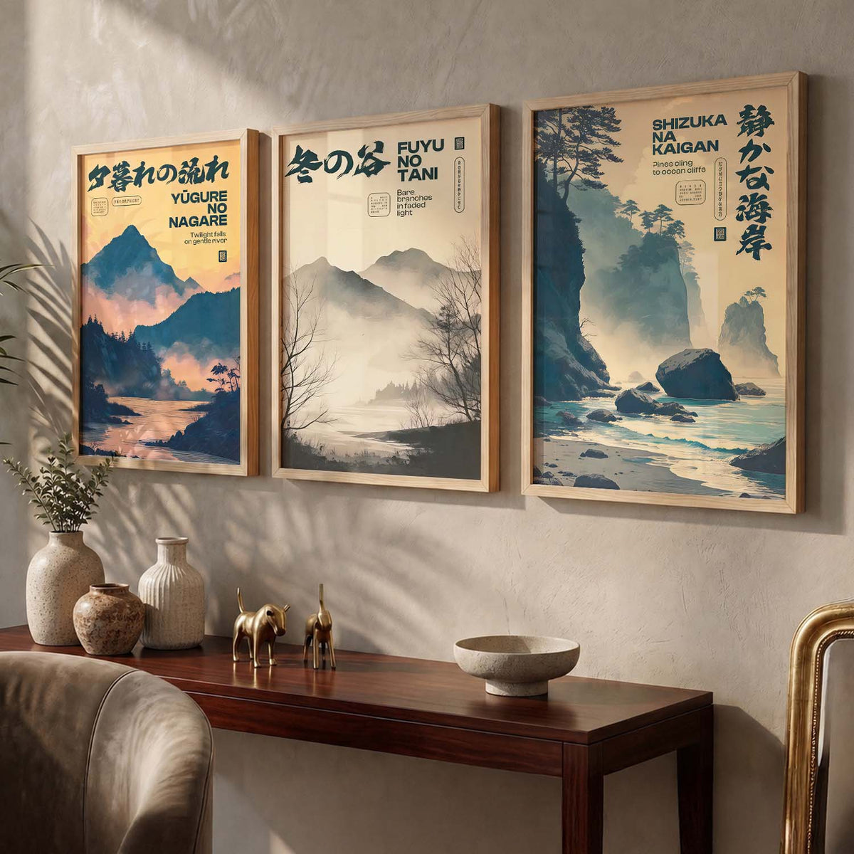 Japanese City View Wall Art Paintings for Living Room Bedroom
