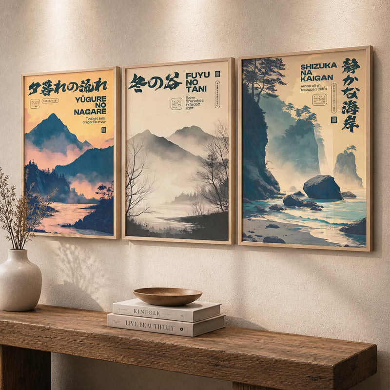 Japanese City View Wall Art Paintings for Living Room Bedroom