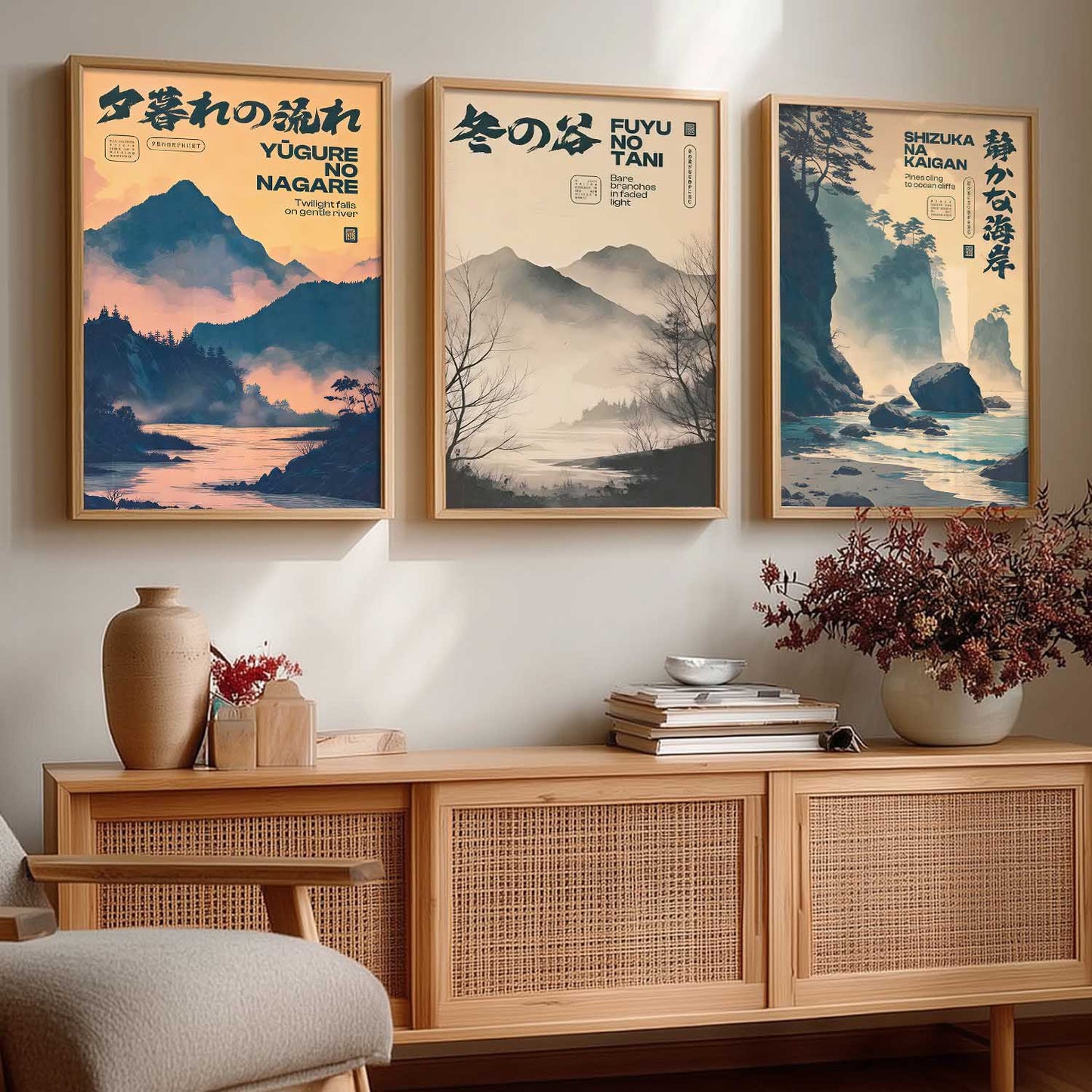 Japanese City View Wall Art Paintings for Living Room Bedroom