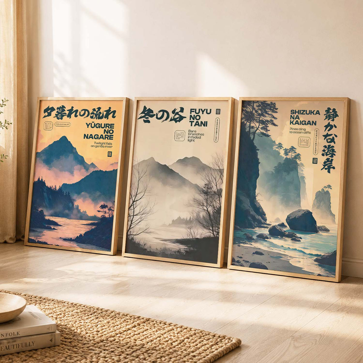 Japanese City View Wall Art Paintings for Living Room Bedroom