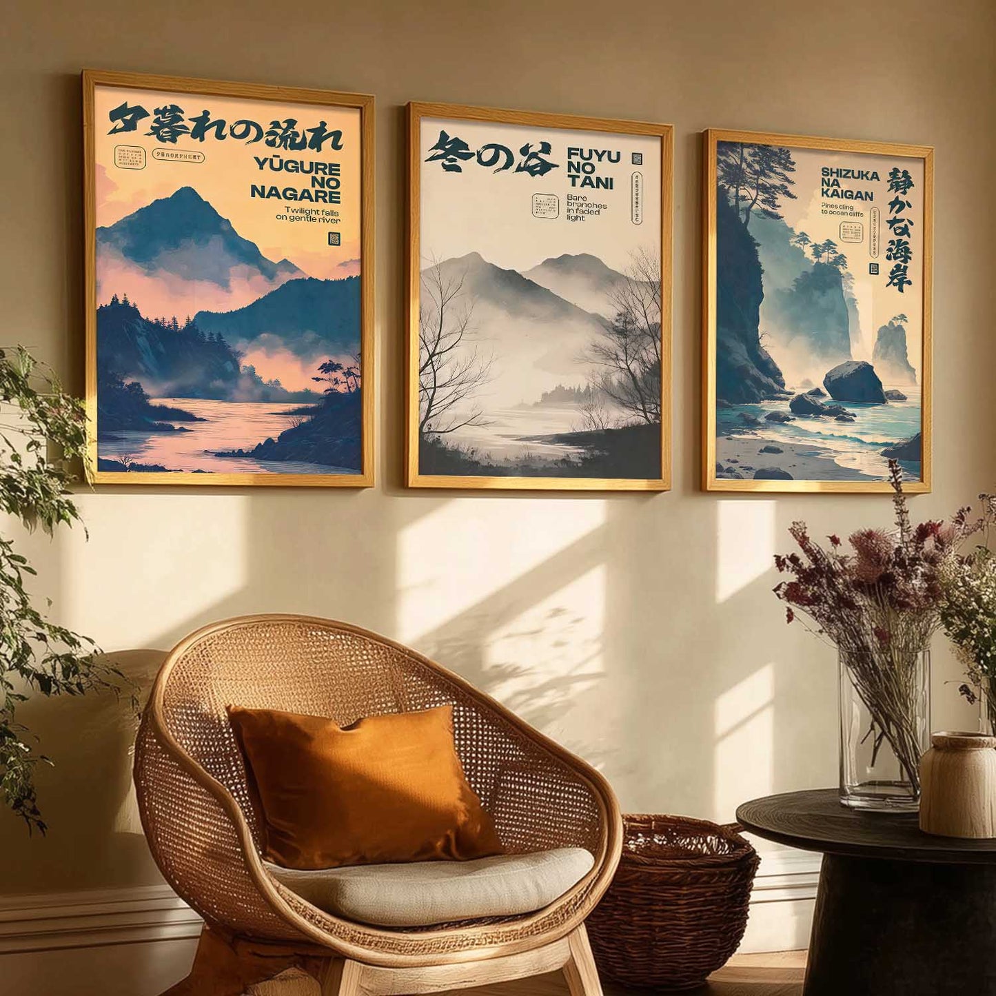 Japanese City View Wall Art Paintings for Living Room Bedroom