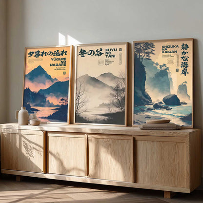 Japanese City View Wall Art Paintings for Living Room Bedroom
