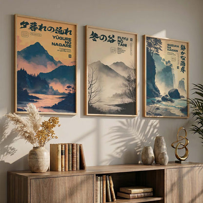 Japanese City View Wall Art Paintings for Living Room Bedroom