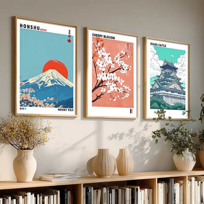 Japan Nature Art and City View  Wall Art Paintings for Living Room Bedroom