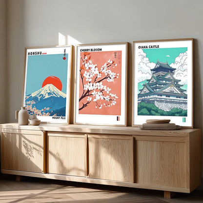 Japan Nature Art and City View  Wall Art Paintings for Living Room Bedroom