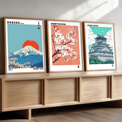 Japan Nature Art and City View  Wall Art Paintings for Living Room Bedroom