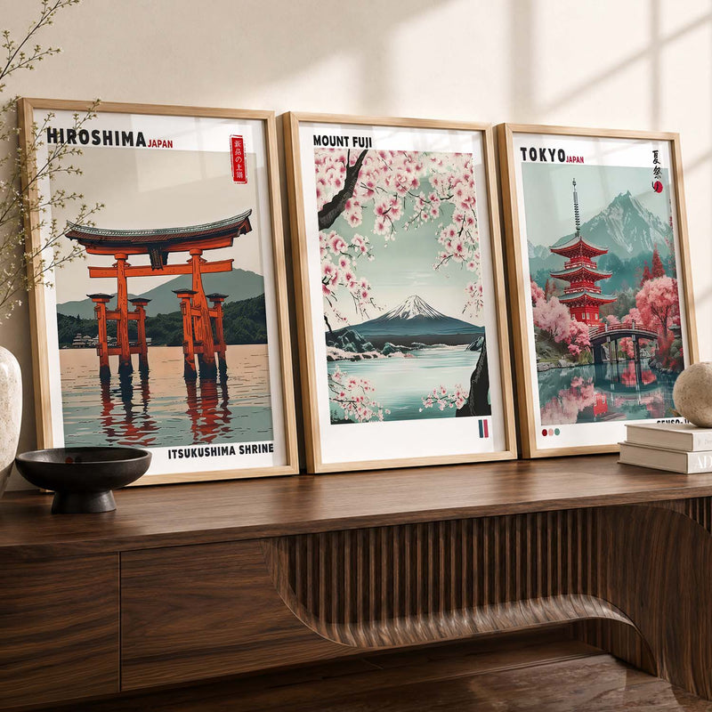 Japan City View Wall Art Paintings for Living Room Bedroom