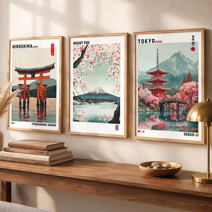 Japan City View Wall Art Paintings for Living Room Bedroom
