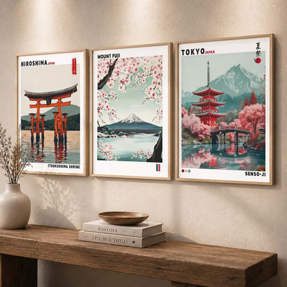 Japan City View Wall Art Paintings for Living Room Bedroom
