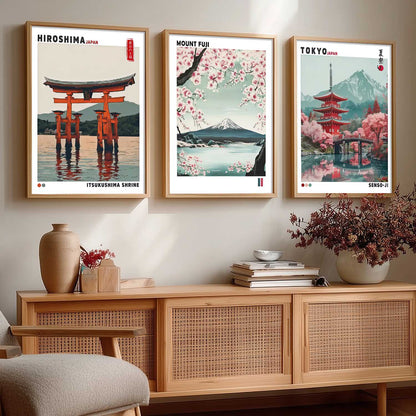 Japan City View Wall Art Paintings for Living Room Bedroom