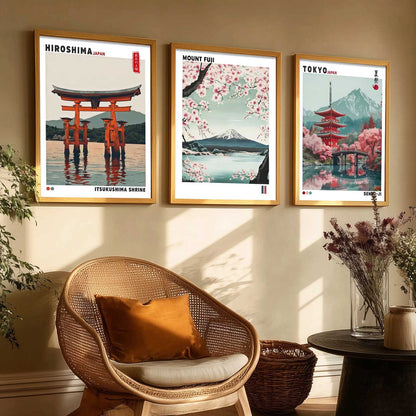 Japan City View Wall Art Paintings for Living Room Bedroom
