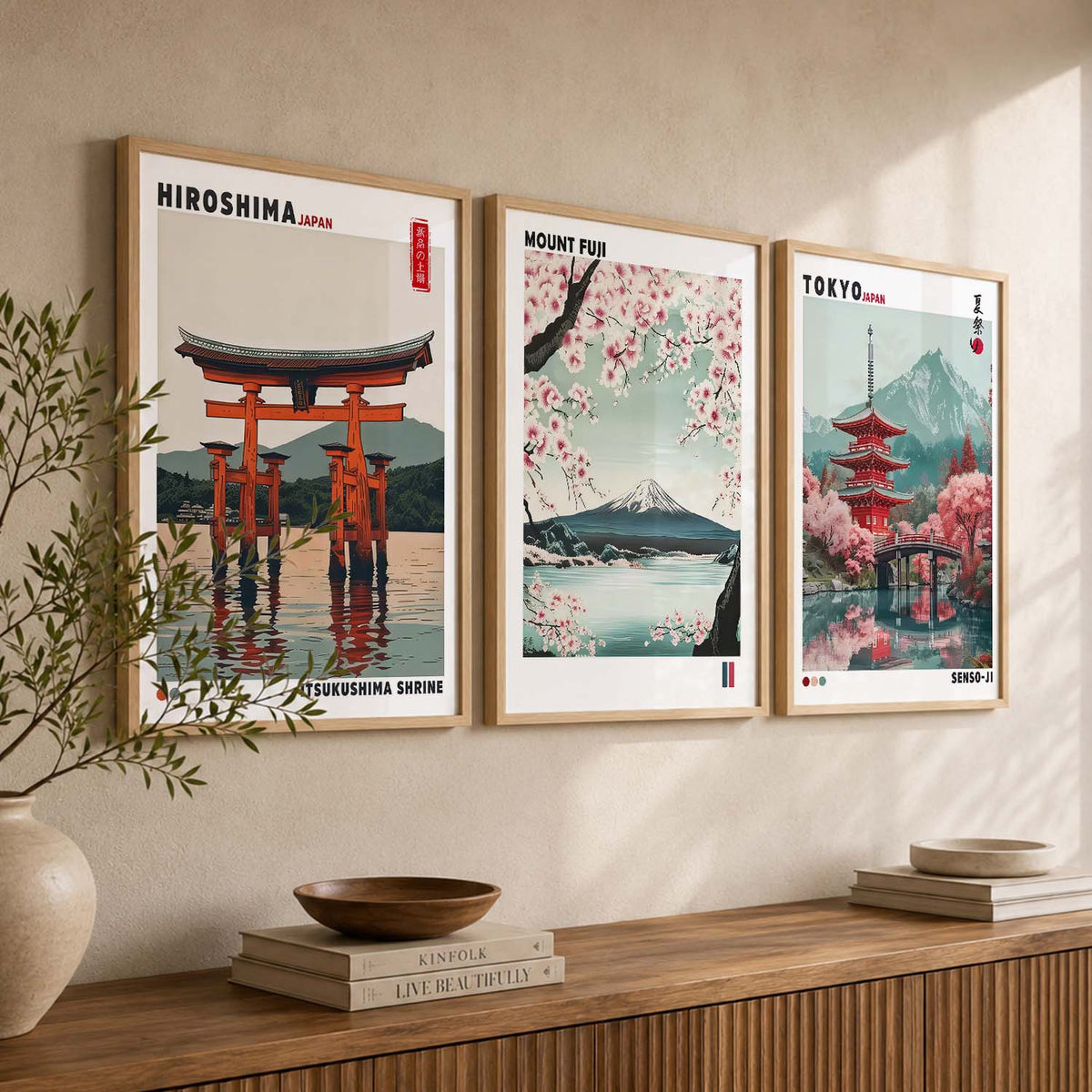 Japan City View Wall Art Paintings for Living Room Bedroom