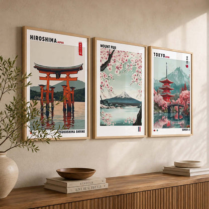 Japan City View Wall Art Paintings for Living Room Bedroom