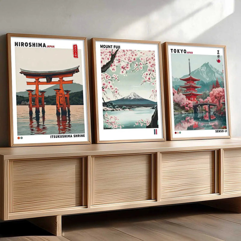 Japan City View Wall Art Paintings for Living Room Bedroom