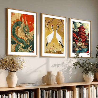 Japan Nature Art and City View Wall Art Paintings for Living Room Bedroom