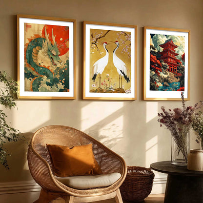 Japan Nature Art and City View Wall Art Paintings for Living Room Bedroom