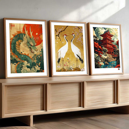 Japan Nature Art and City View Wall Art Paintings for Living Room Bedroom