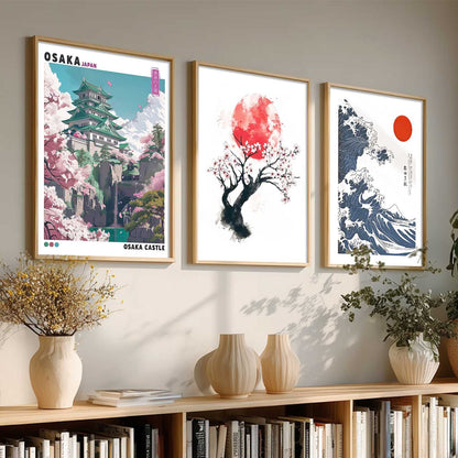 Japan City View and Nature Wall Art Paintings for Living Room Bedroom