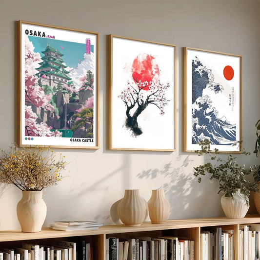Japan City View and Nature Wall Art Paintings for Living Room Bedroom
