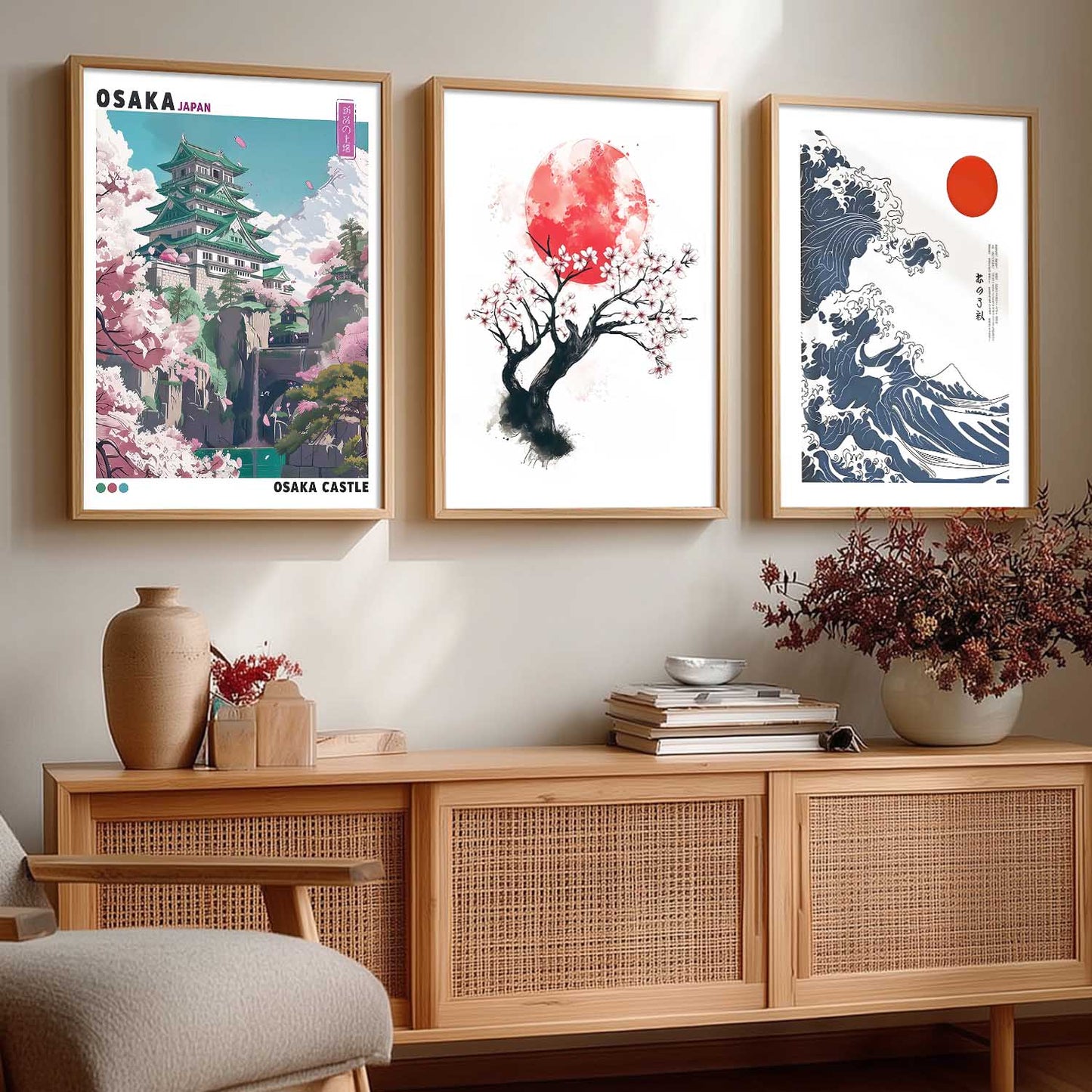 Japan City View and Nature Wall Art Paintings for Living Room Bedroom