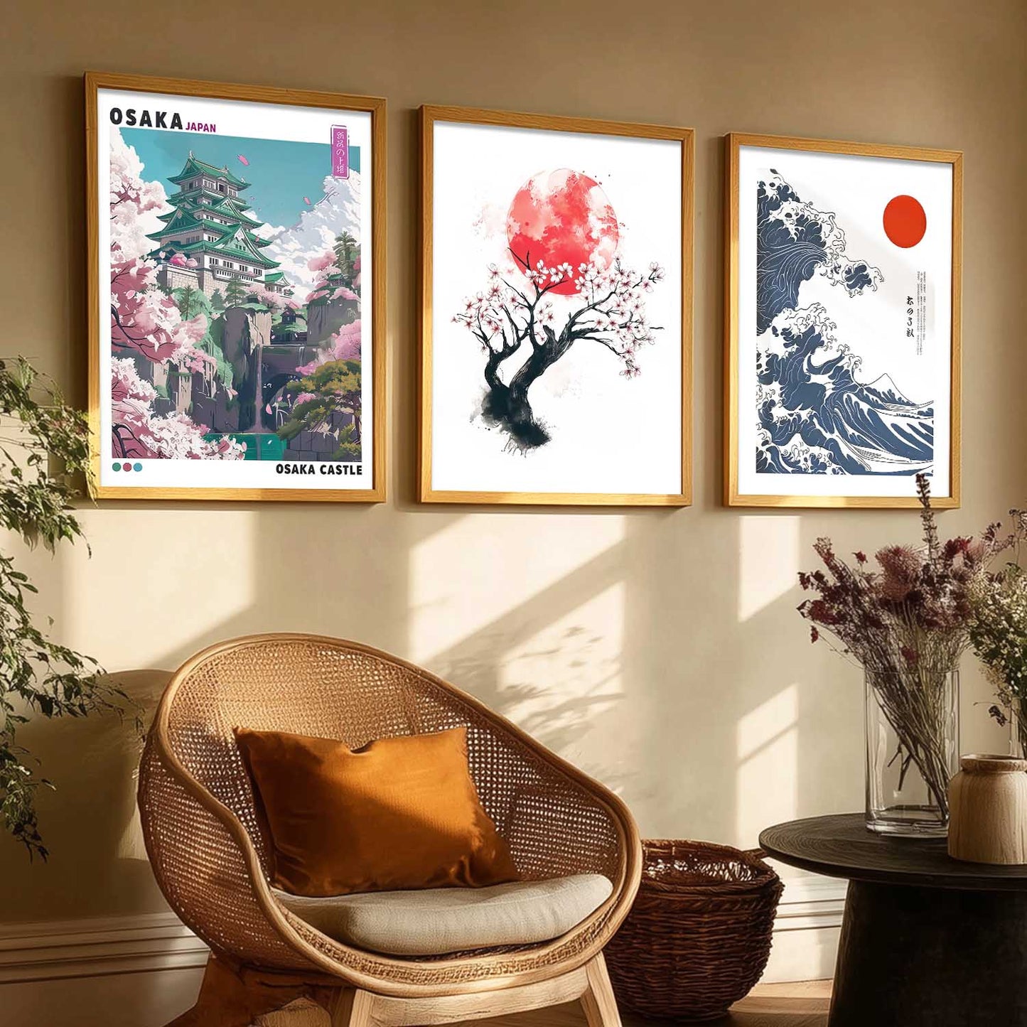 Japan City View and Nature Wall Art Paintings for Living Room Bedroom
