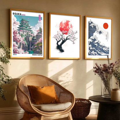 Japan City View and Nature Wall Art Paintings for Living Room Bedroom