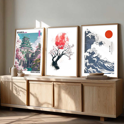 Japan City View and Nature Wall Art Paintings for Living Room Bedroom