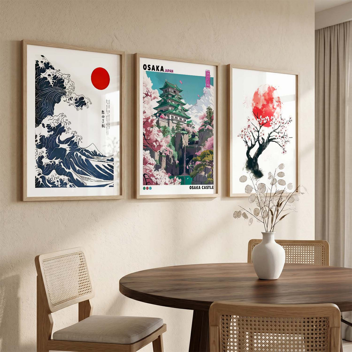 Japan City View and Nature Wall Art Paintings for Living Room Bedroom