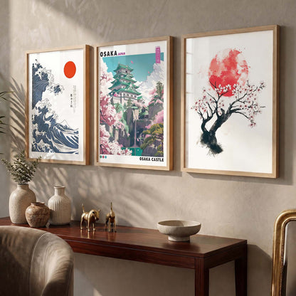 Japan City View and Nature Wall Art Paintings for Living Room Bedroom