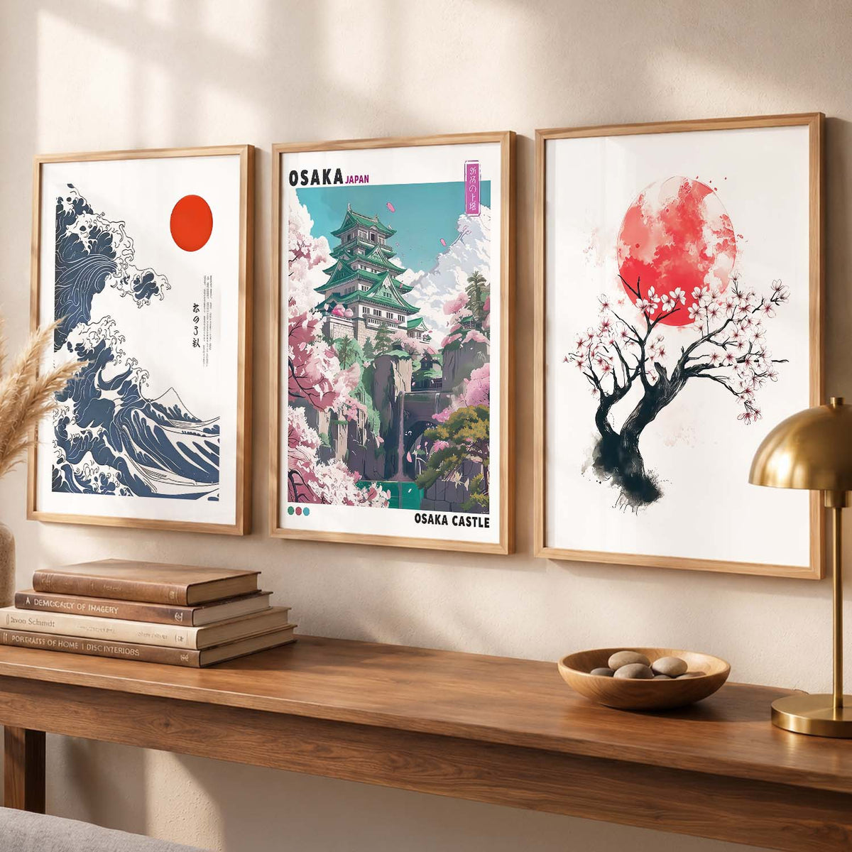 Japan City View and Nature Wall Art Paintings for Living Room Bedroom