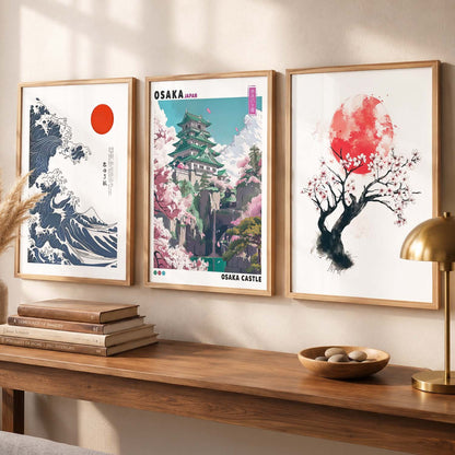 Japan City View and Nature Wall Art Paintings for Living Room Bedroom
