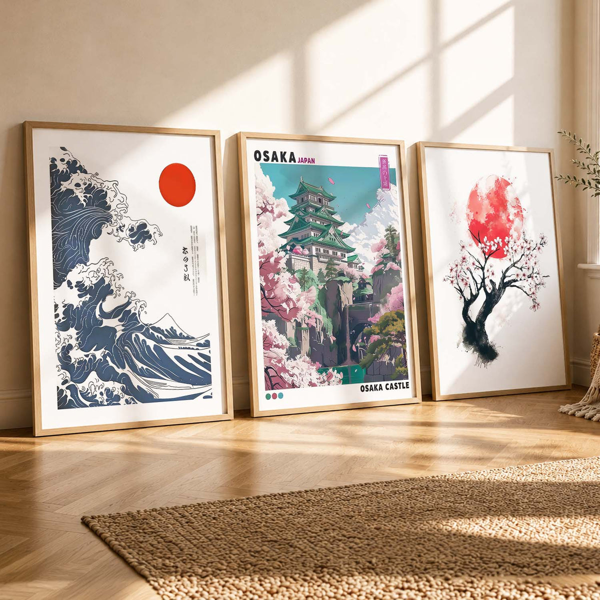 Japan City View and Nature Wall Art Paintings for Living Room Bedroom