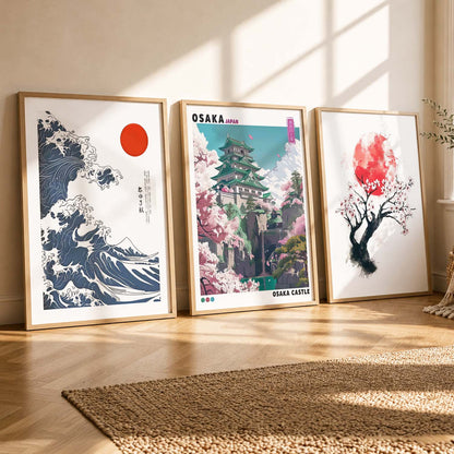 Japan City View and Nature Wall Art Paintings for Living Room Bedroom
