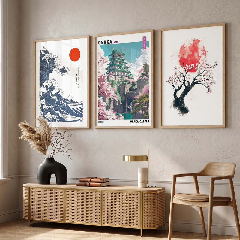 Japan City View and Nature Wall Art Paintings for Living Room Bedroom
