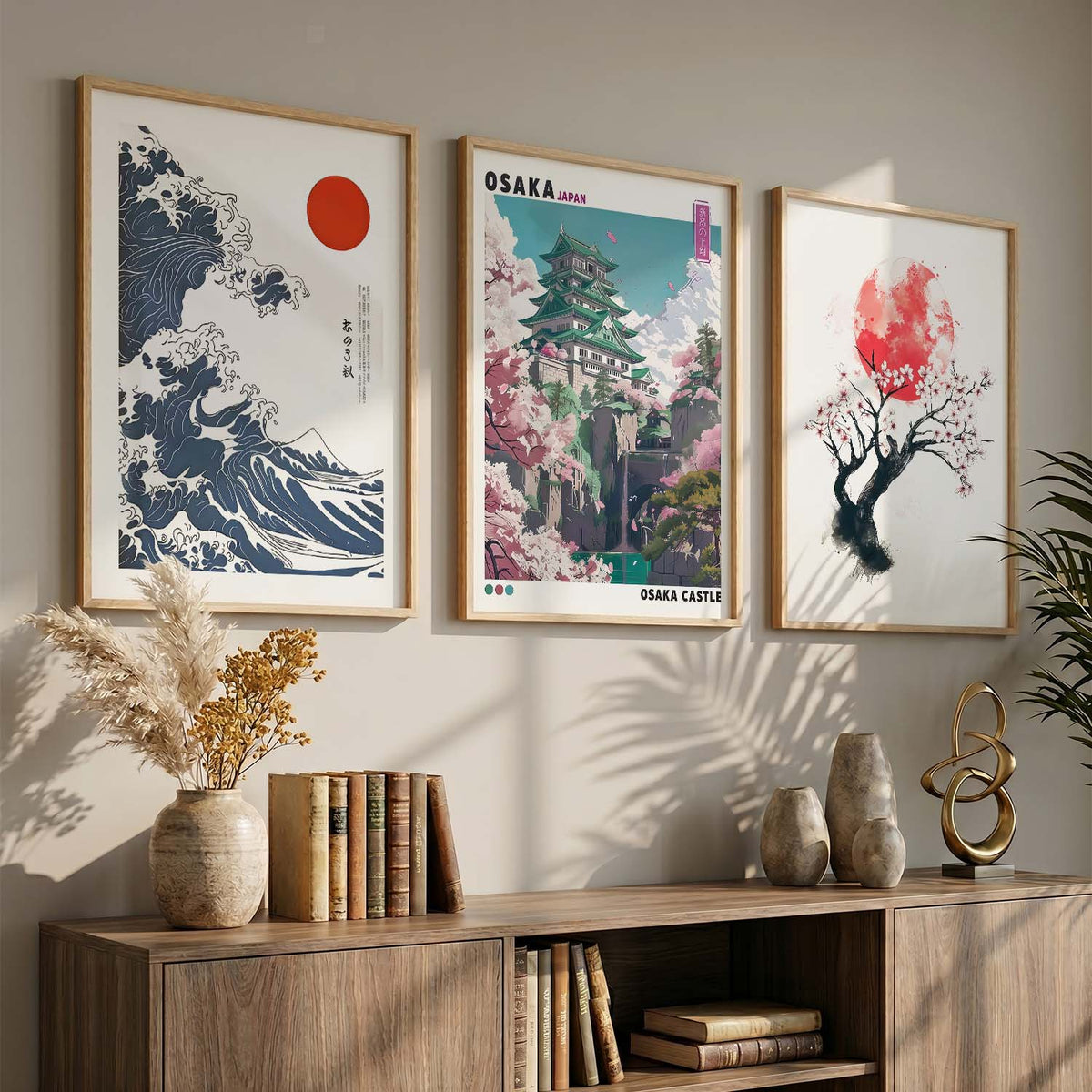 Japan City View and Nature Wall Art Paintings for Living Room Bedroom