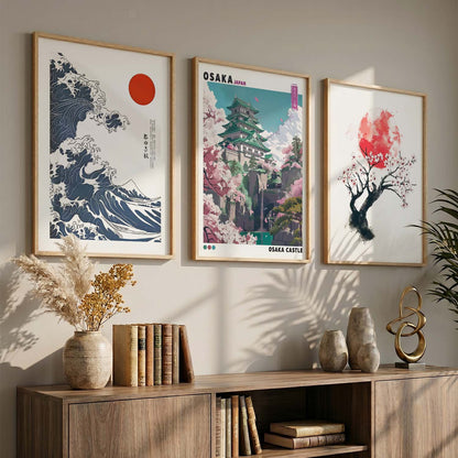 Japan City View and Nature Wall Art Paintings for Living Room Bedroom