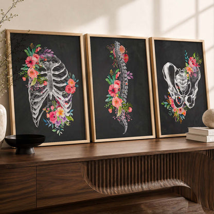 Floral Chiropractic Medical Wall Art Paintings for Clinic Office