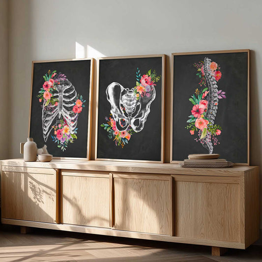 Floral Chiropractic Medical Wall Art Paintings for Clinic Office