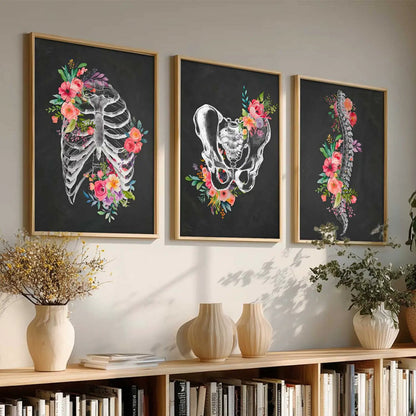 Floral Chiropractic Medical Wall Art Paintings for Clinic Office