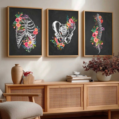 Floral Chiropractic Medical Wall Art Paintings for Clinic Office