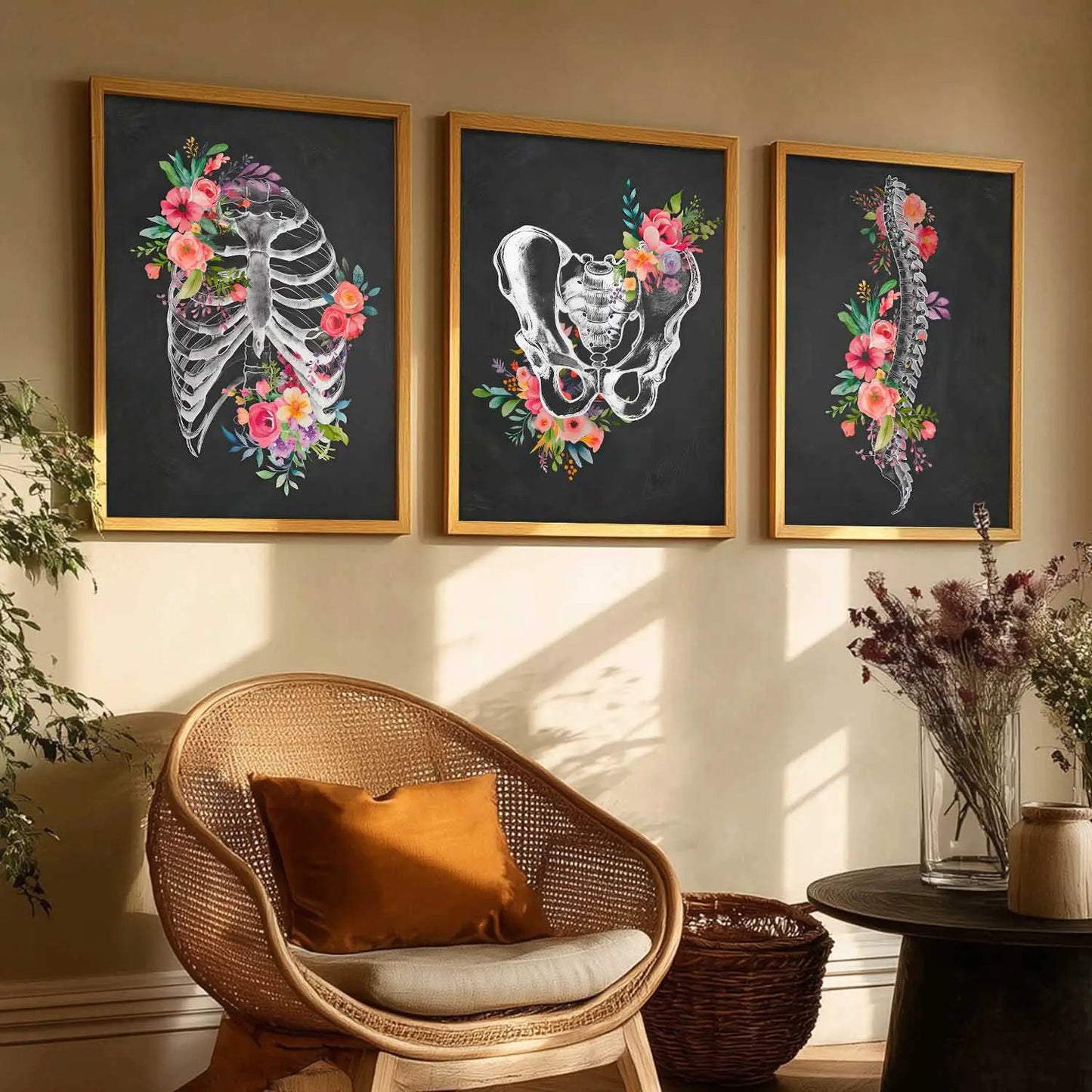Floral Chiropractic Medical Wall Art Paintings for Clinic Office